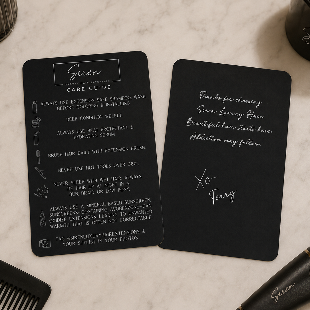 SIREN HAIR EXTENSION CARE CARDS