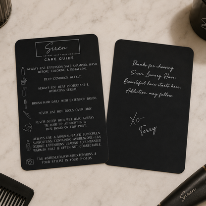 SIREN HAIR EXTENSION CARE CARDS