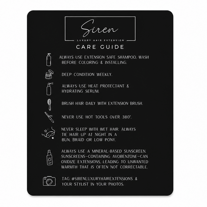 SIREN HAIR EXTENSION CARE CARDS